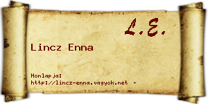 Lincz Enna névjegykártya